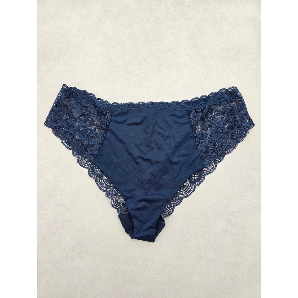 Lace Navy Blue Panty Lace Dainty Whimsy Sexy Goth Fairy Coquette Bridal XL 16/18